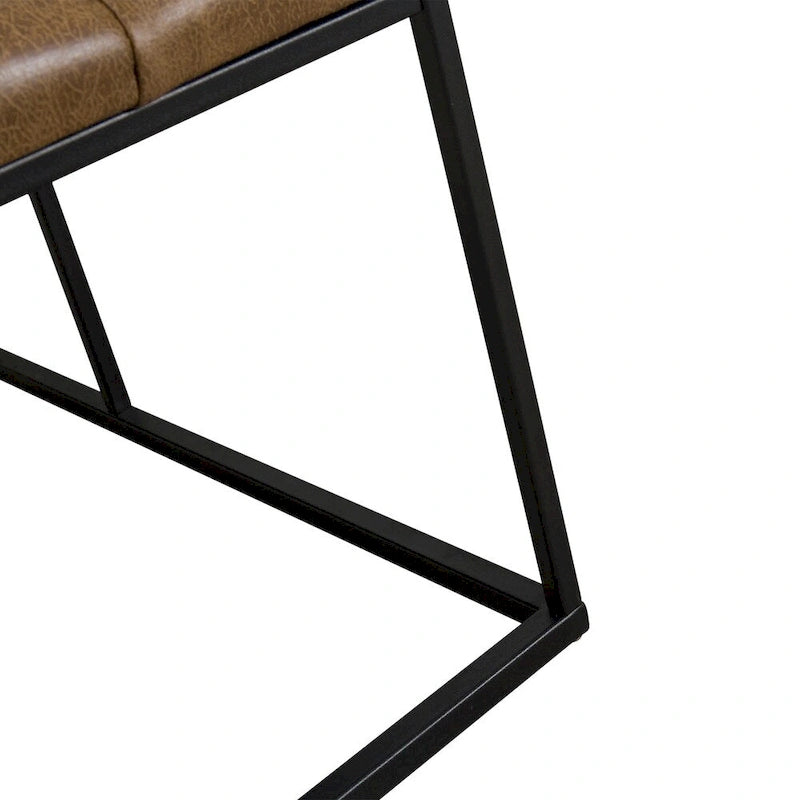 Light Brown Tufted Footstool