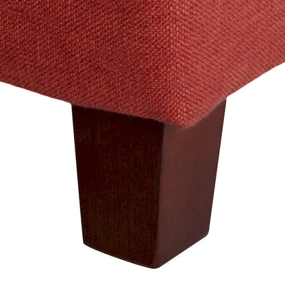 Button-Tufted Cranberry Storage Bench