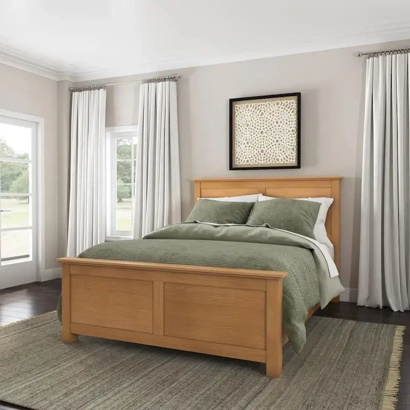 Brown Wooden Queen Bed