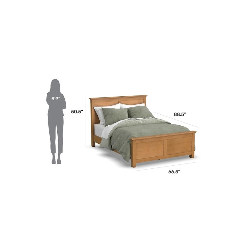 Brown Wooden Queen Bed