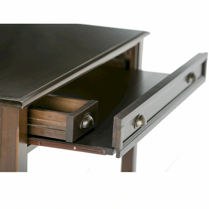 42-Inch Solid Wood Office Desk (Transitional Style, Mahogany Brown)