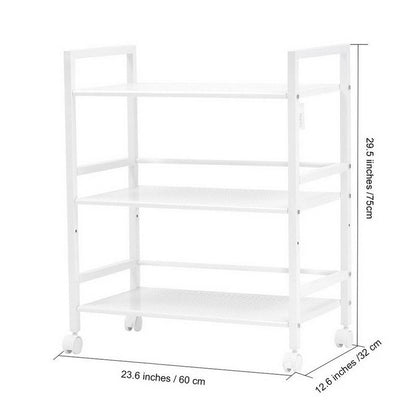 3-Tier Multi-function Rack Shelves Widen Rolling Kitchen Bathroom Storage Utility Cart