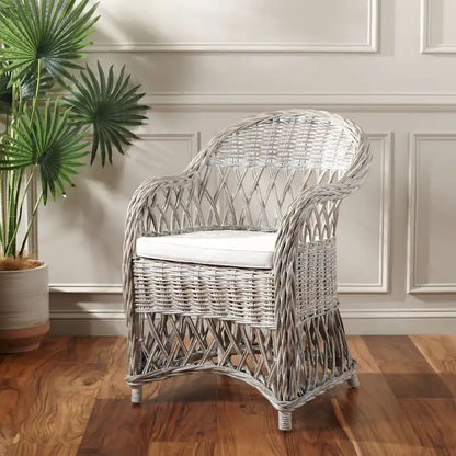 Natural Rattan Lounge Chair — 25.5 x 26.5 x 35.5 — Width 26 x Depth 27 x Height 36
