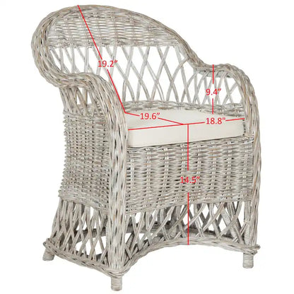Natural Rattan Lounge Chair — 25.5 x 26.5 x 35.5 — Width 26 x Depth 27 x Height 36