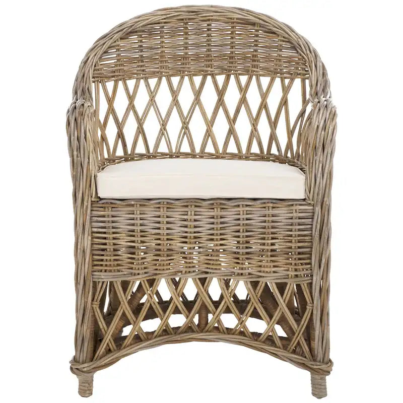 Natural Rattan Lounge Chair — 25.5 x 26.5 x 35.5 — Width 26 x Depth 27 x Height 36
