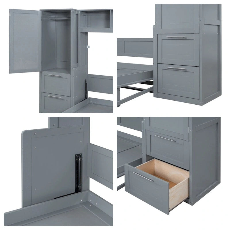 Murphy Bed / Wall Bed — With Wardrobe And Drawers