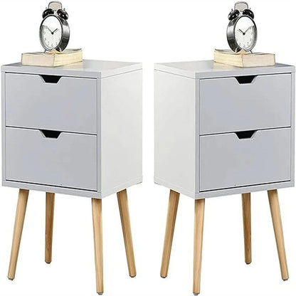 Nightstand with Storage Drawer Set of 2