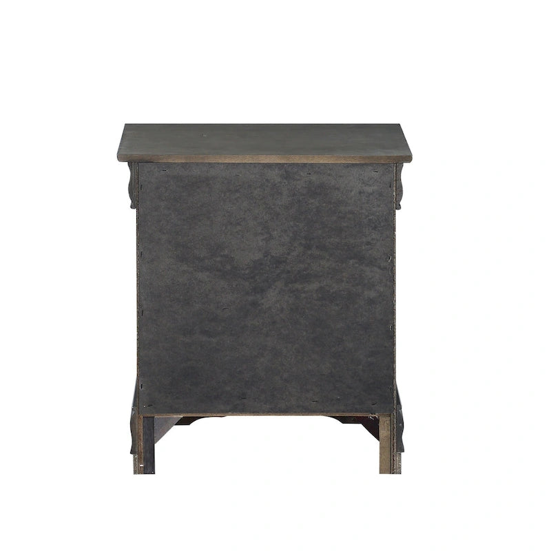 Solid Wood 2-Drawers Nightstands with Metal Handle