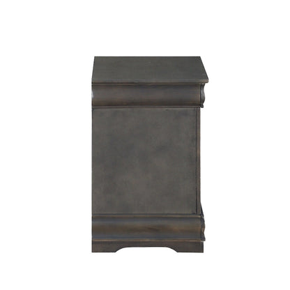 Solid Wood 2-Drawers Nightstands with Metal Handle