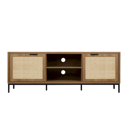Modern TV Stand 2-Door Media Console Table Entertainment Center with 4 Storage Cabinets for TV's up to 65 - 59