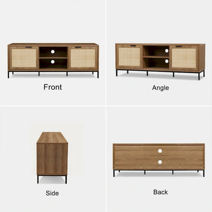 Modern TV Stand 2-Door Media Console Table Entertainment Center with 4 Storage Cabinets for TV's up to 65 - 59