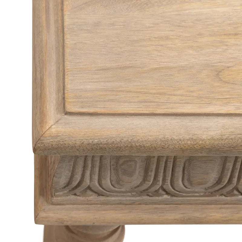 Carved Wood Entryway Table — 36x14x30