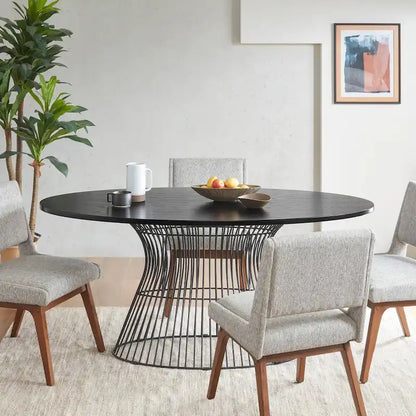 Bronze-Colored Oval Dining Table