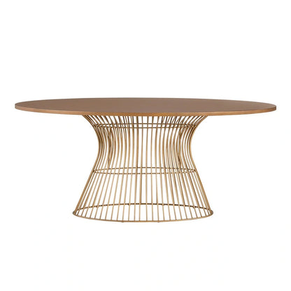 Bronze-Colored Oval Dining Table