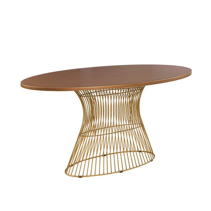 Bronze-Colored Oval Dining Table
