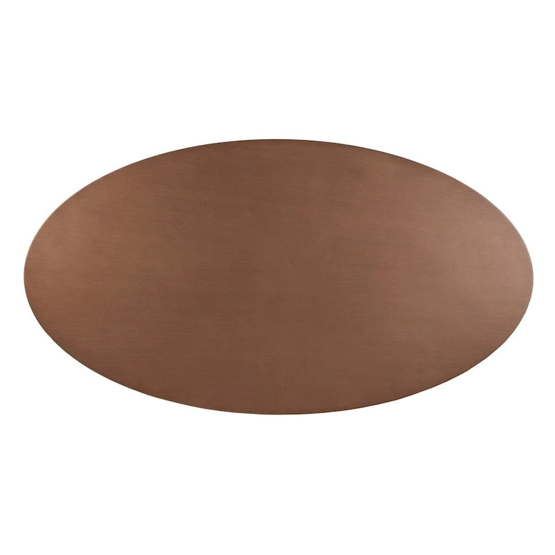 Bronze-Colored Oval Dining Table
