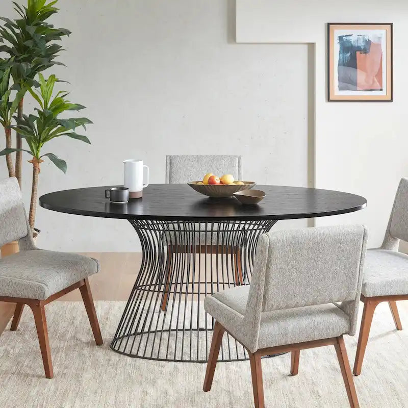 Bronze-Colored Oval Dining Table
