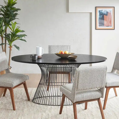 Bronze-Colored Oval Dining Table