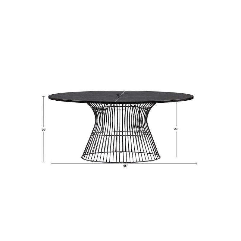 Bronze-Colored Oval Dining Table