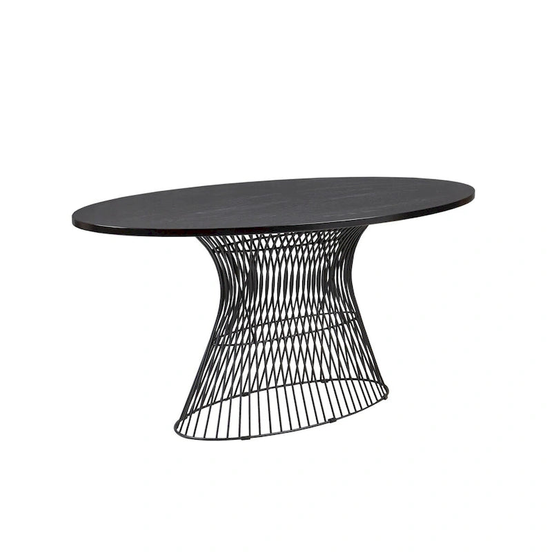 Bronze-Colored Oval Dining Table