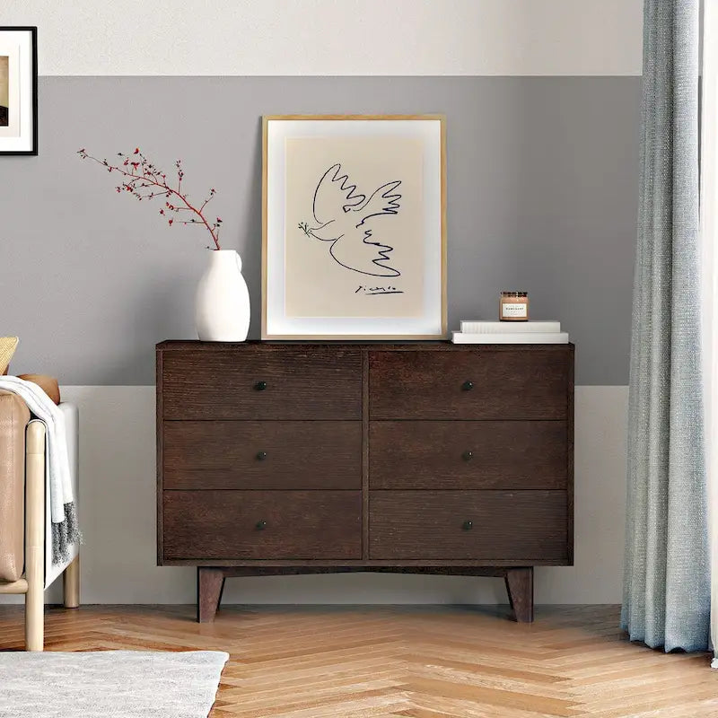 Solid Wood spray-painted drawer dresser bar,buffet tableware cabinet lockers server console table lockers, retro round handle