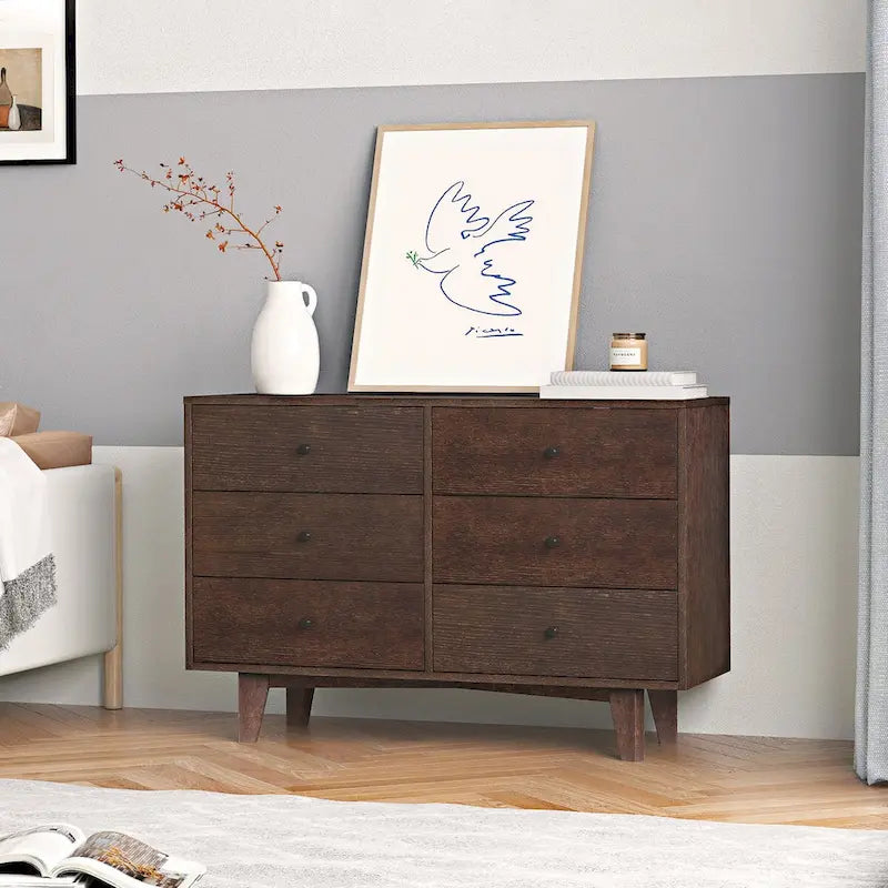 Solid Wood spray-painted drawer dresser bar,buffet tableware cabinet lockers server console table lockers, retro round handle