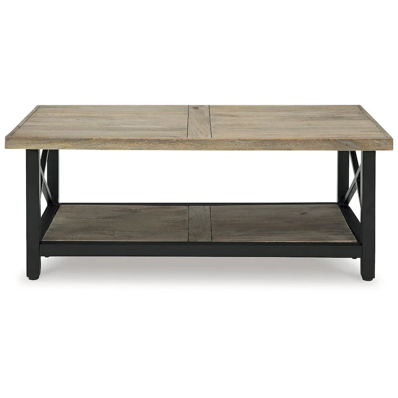Two-Tone Brown and Black Coffee Table
