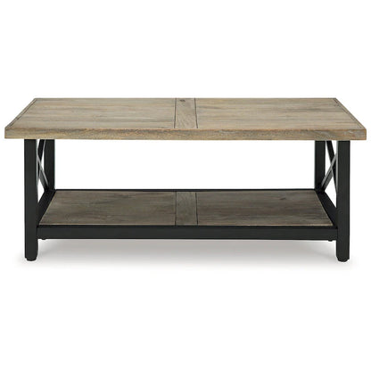 Two-Tone Brown and Black Coffee Table