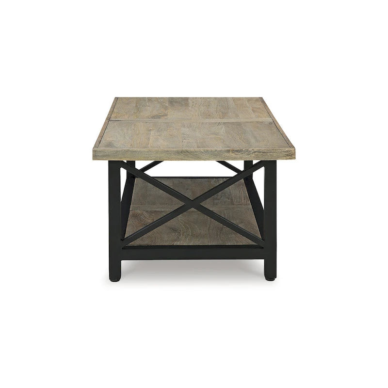 Two-Tone Brown and Black Coffee Table