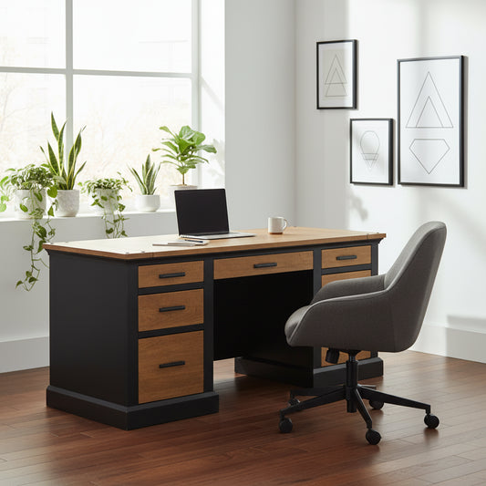 Toulouse Executive Desk, Writing Table, Office Desk, Black