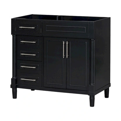 36 Wood Bathroom Vanity with Drawers and Adjustable Shelf (No Sink)
