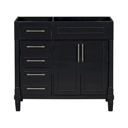 36 Wood Bathroom Vanity with Drawers and Adjustable Shelf (No Sink)