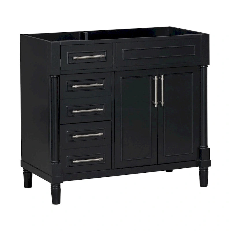 36 Wood Bathroom Vanity with Drawers and Adjustable Shelf (No Sink)