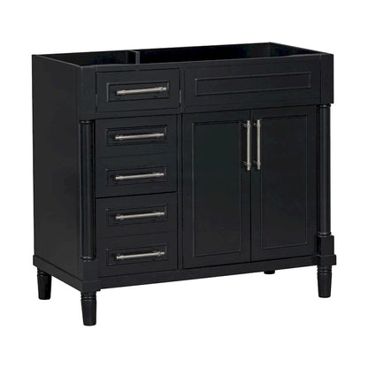 36 Wood Bathroom Vanity with Drawers and Adjustable Shelf (No Sink)