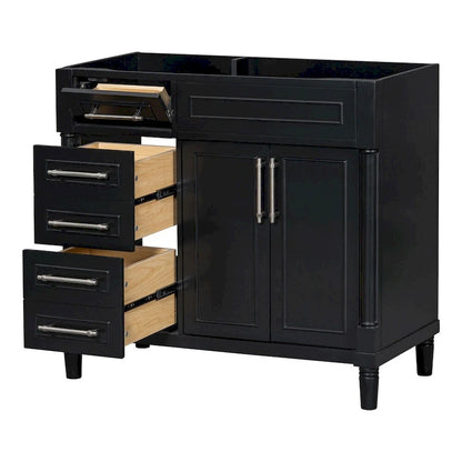36 Wood Bathroom Vanity with Drawers and Adjustable Shelf (No Sink)