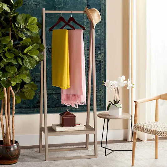 SAFAVIEH Rhonda 67 Retro Mid Century Light Grey Coat Rack - 23.6 x 15.8 x 67 - 24Wx16Dx67H